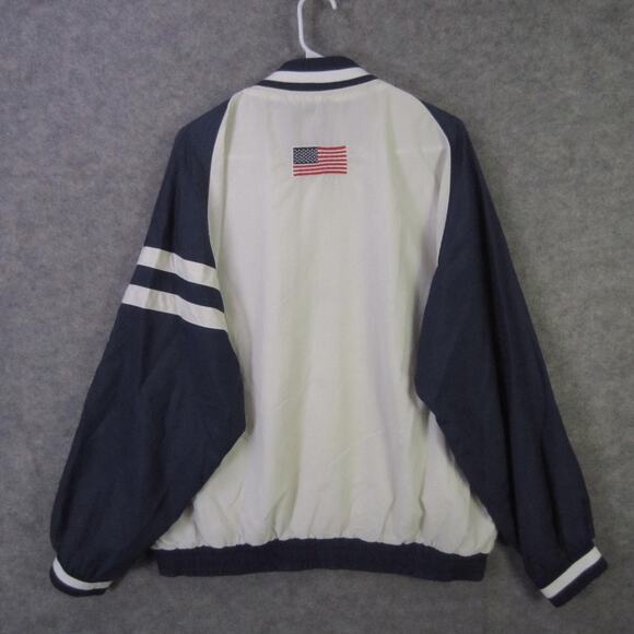 Vintage USA Jacket Mens Large White Blue Pro Player Foot Locker Windbreaker 90s - Picture 7 of 8